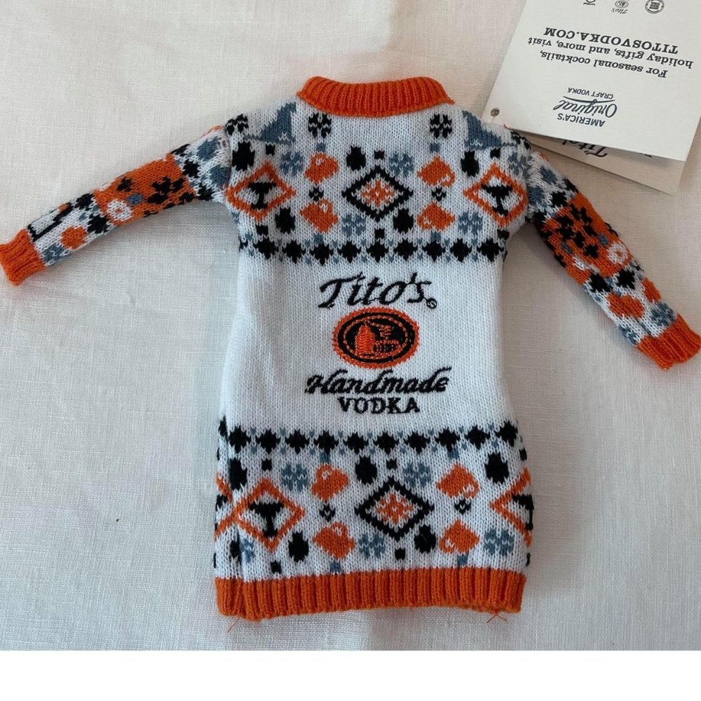 NWT 2021 Tito's Handmade Vodka Ugly Holiday Bottle Sweater